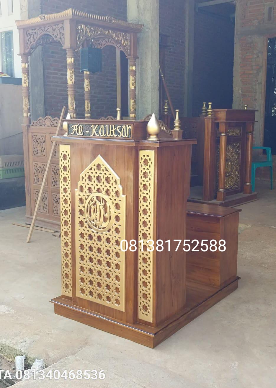 Mimbar Minimalis Masjid dan Musholla 80x70x125cm (1)