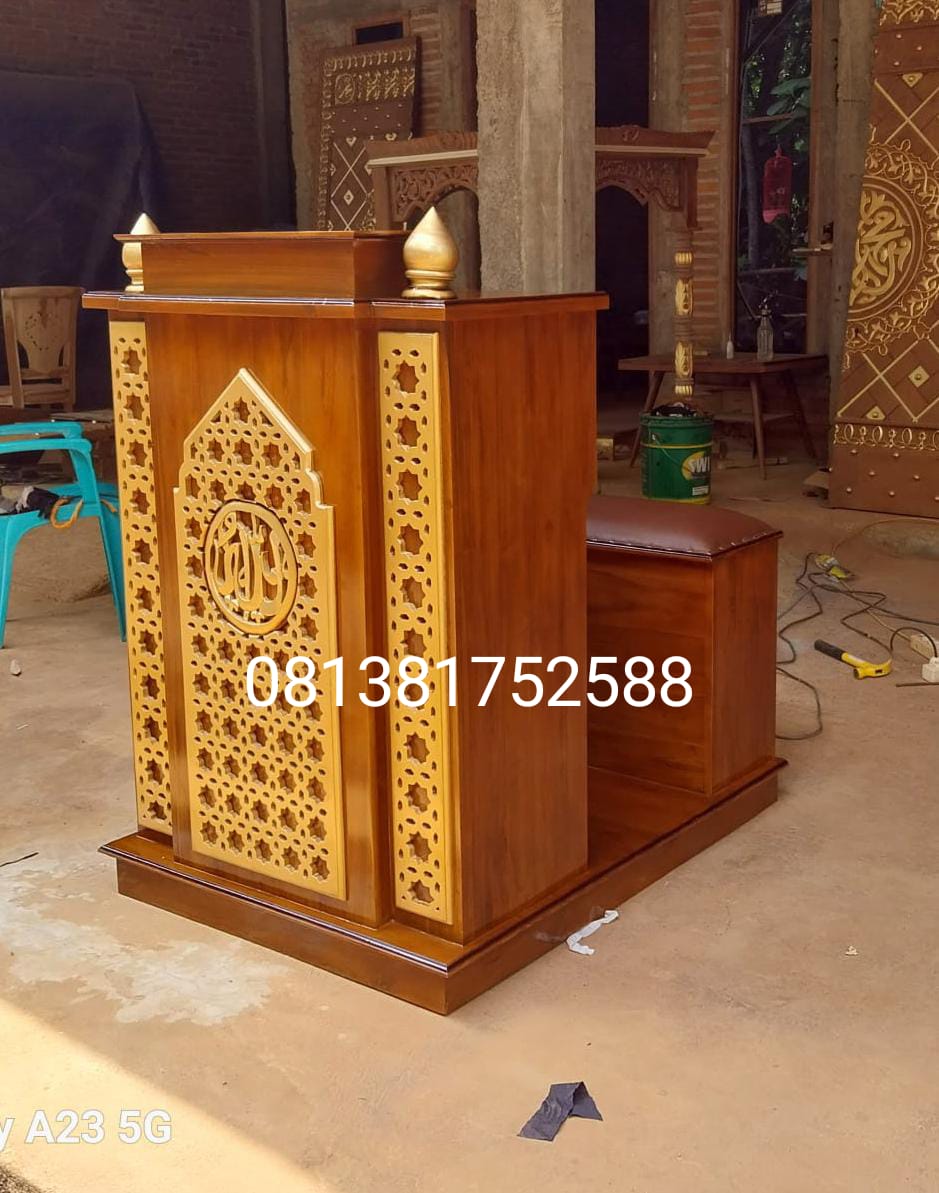 Mimbar Minimalis Masjid dan Musholla 80x70x125cm (1)