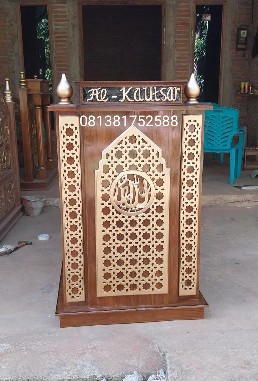 Mimbar Minimalis Masjid dan Musholla 80x70x125cm (1)