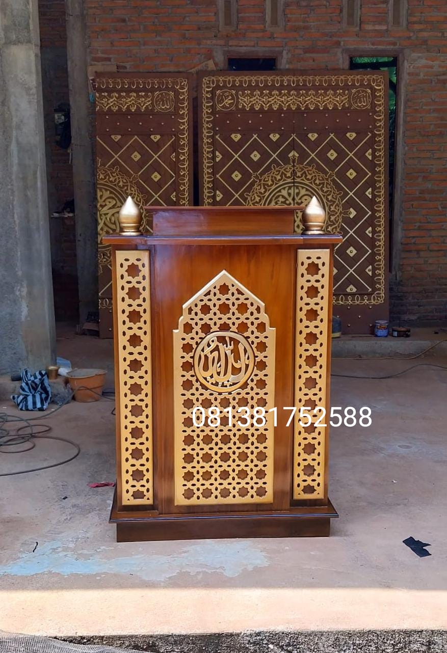 Mimbar Minimalis Masjid dan Musholla 80x70x125cm (1)