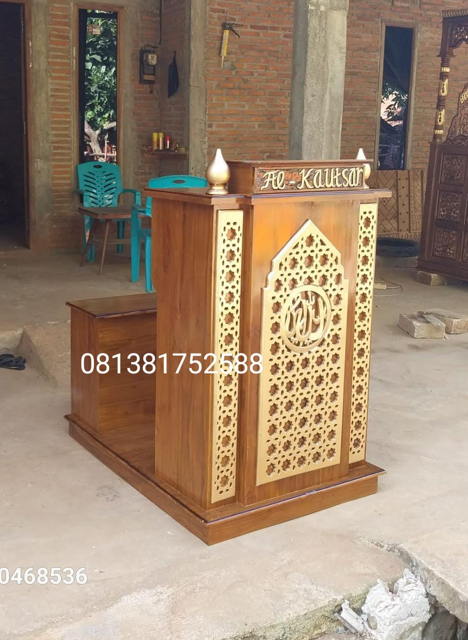 Mimbar Minimalis Masjid dan Musholla 80x70x125cm (1)