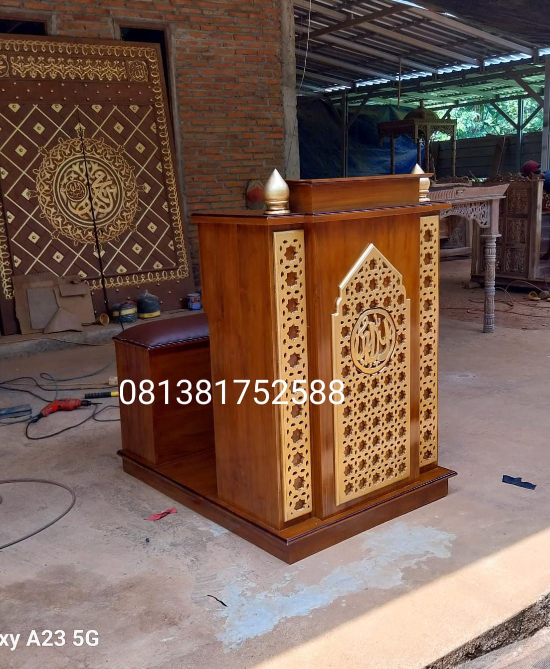 Mimbar Minimalis Masjid dan Musholla 80x70x125cm (1)