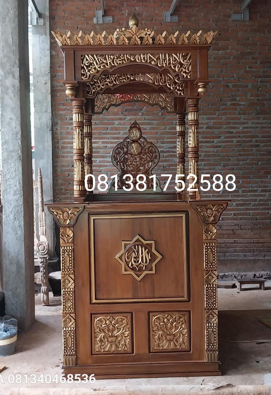 Mimbar Masjid Kanopi Pintu samping 100x150x270cm